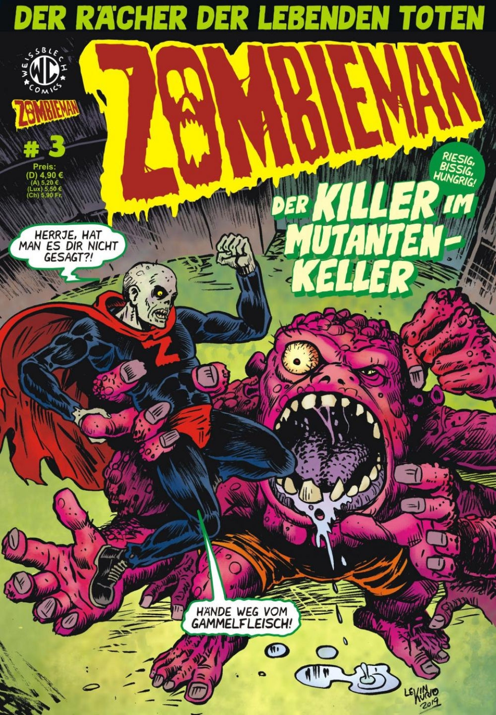 Cover Zombieman 3 – Der Killer im Mutantenkeller – Weissblech