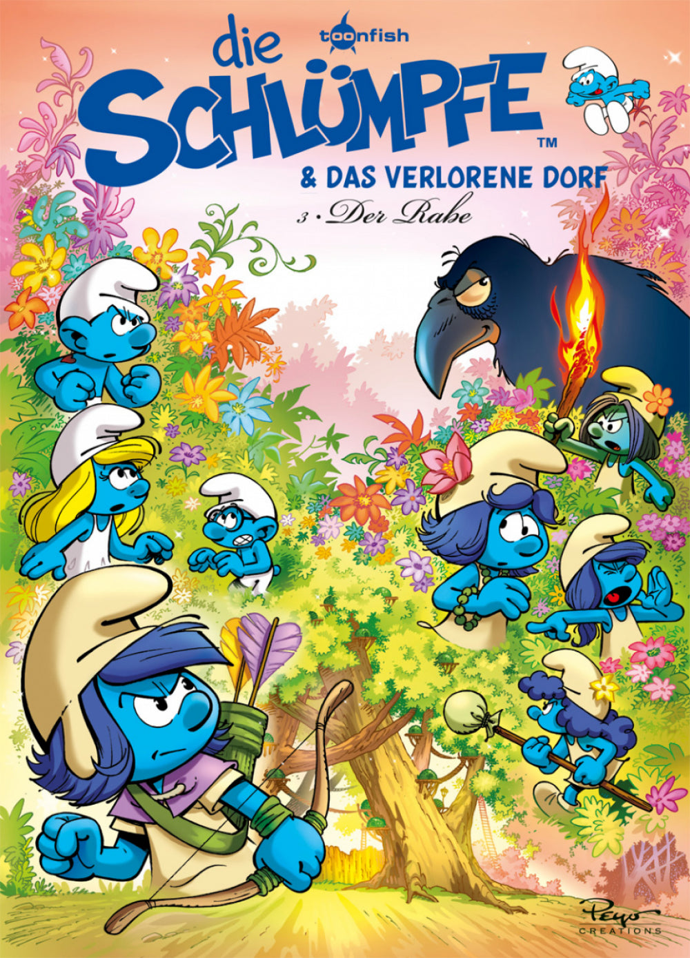 Cover Die Schlümpfe und das verlorene Dorf 03 – Der Rabe – toonfish