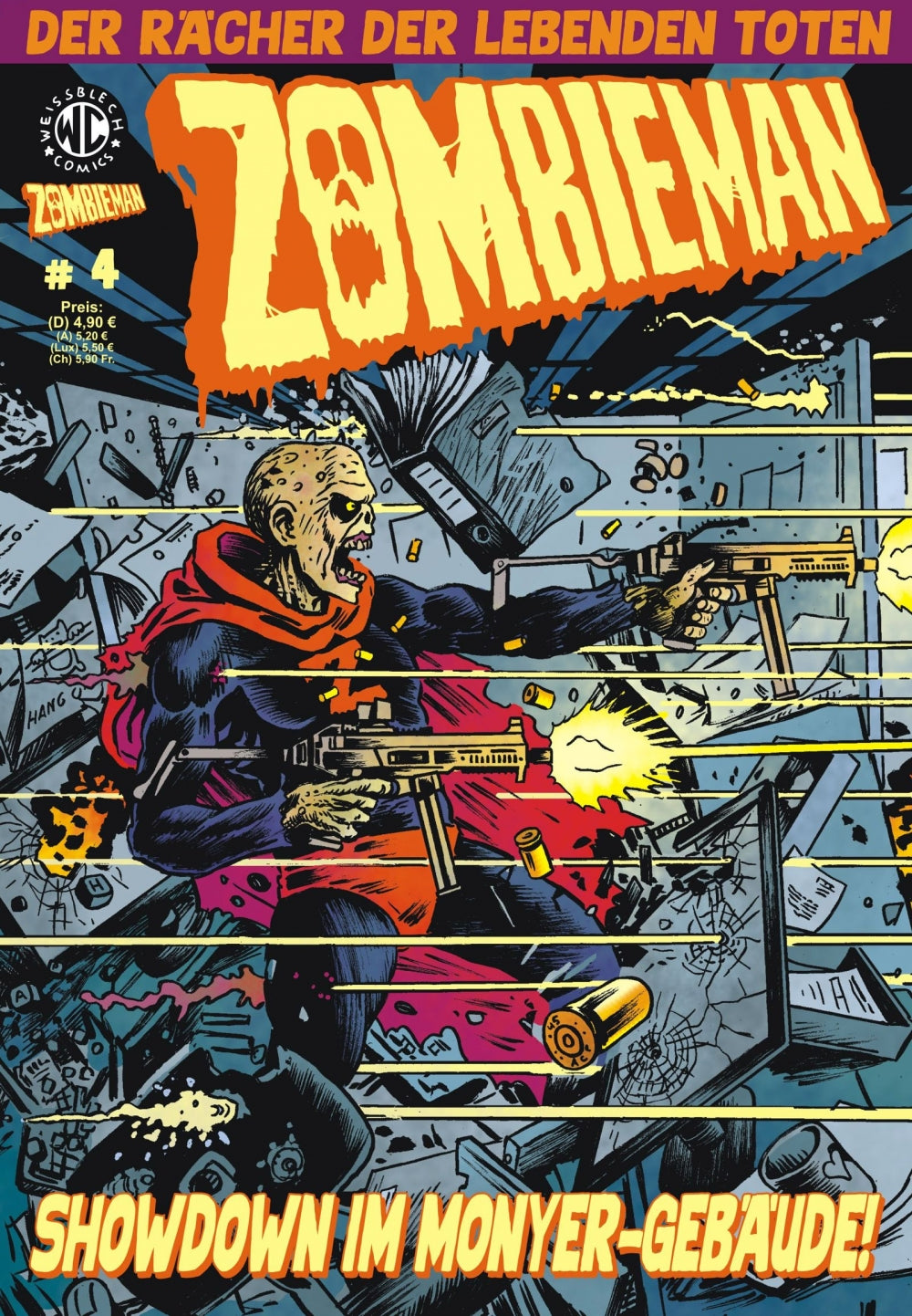 Cover Zombieman 4 – Showdown im Monyer-Gebäude – Weissblech