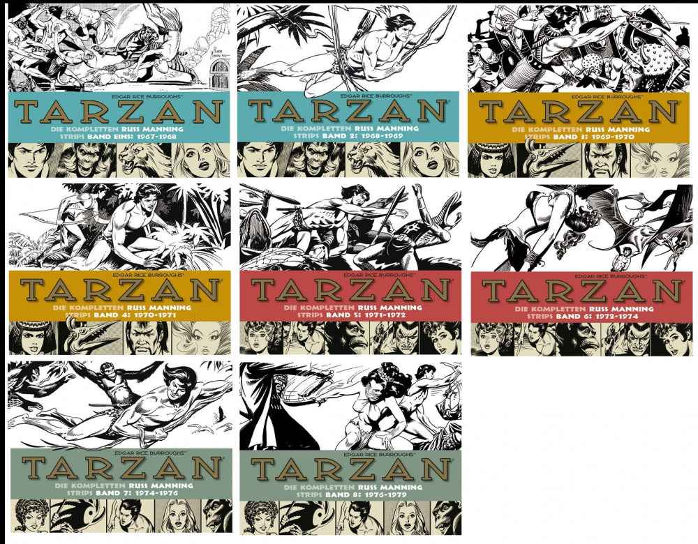 Tarzan Strips Set von Russ Manning – Band 1 bis 8