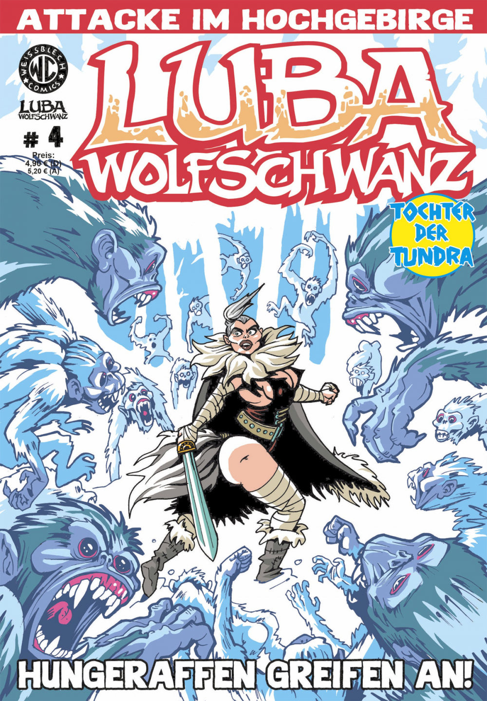 Cover Luba Wolfschwanz 4 – Hungeraffen greifen an! – Weissblech