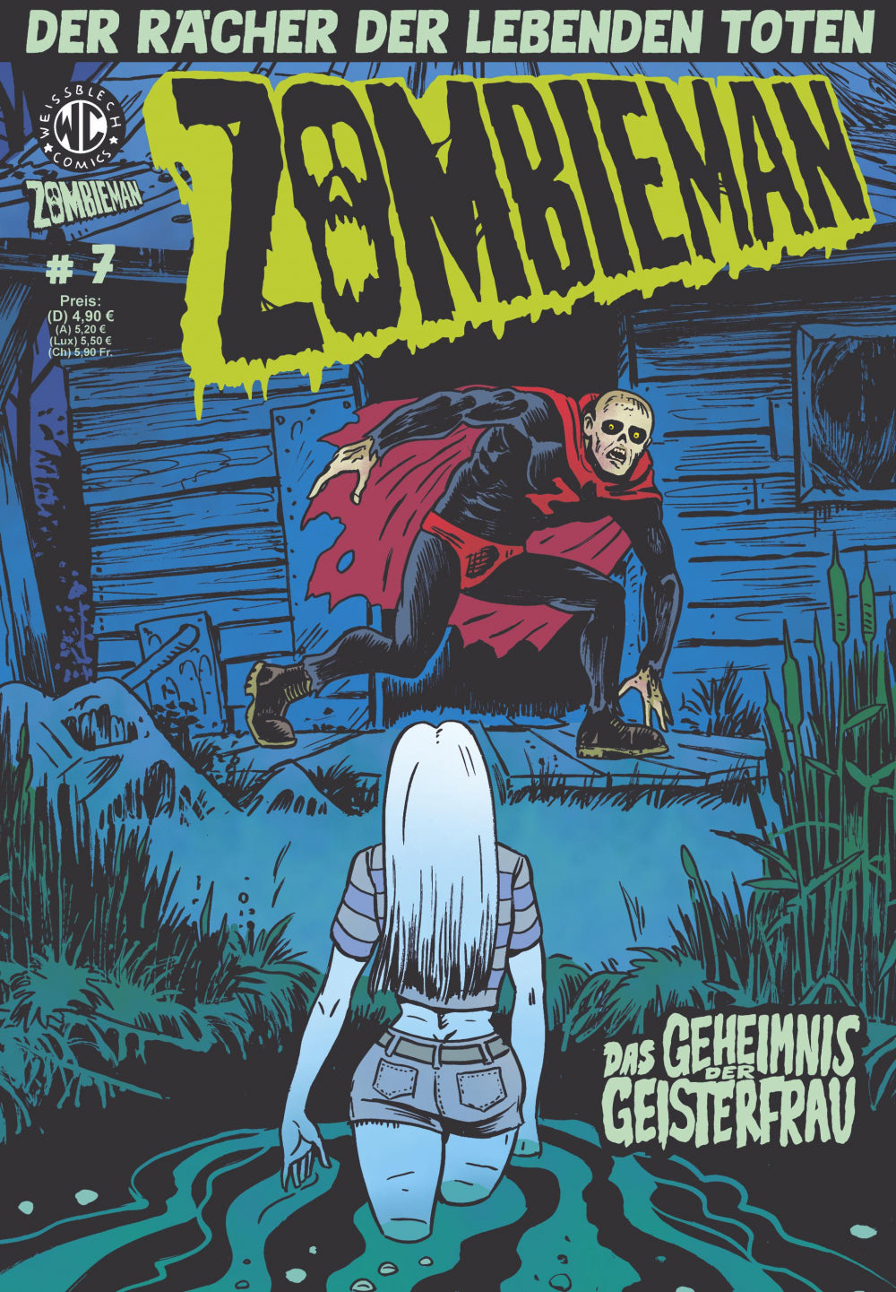 Cover Zombieman 7 – Das Geheimnis der Geisterfrau – Weissblech