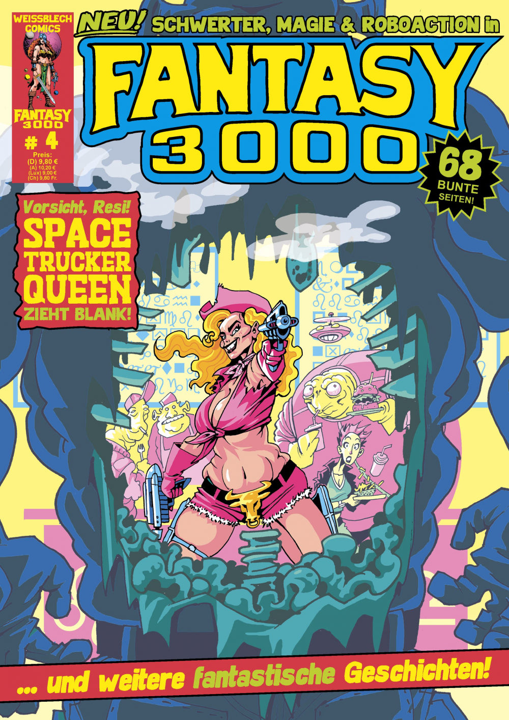 Cover Fantasy 3000 Band 4 – Spacetruckerqueen zieht blank! – Weissblech