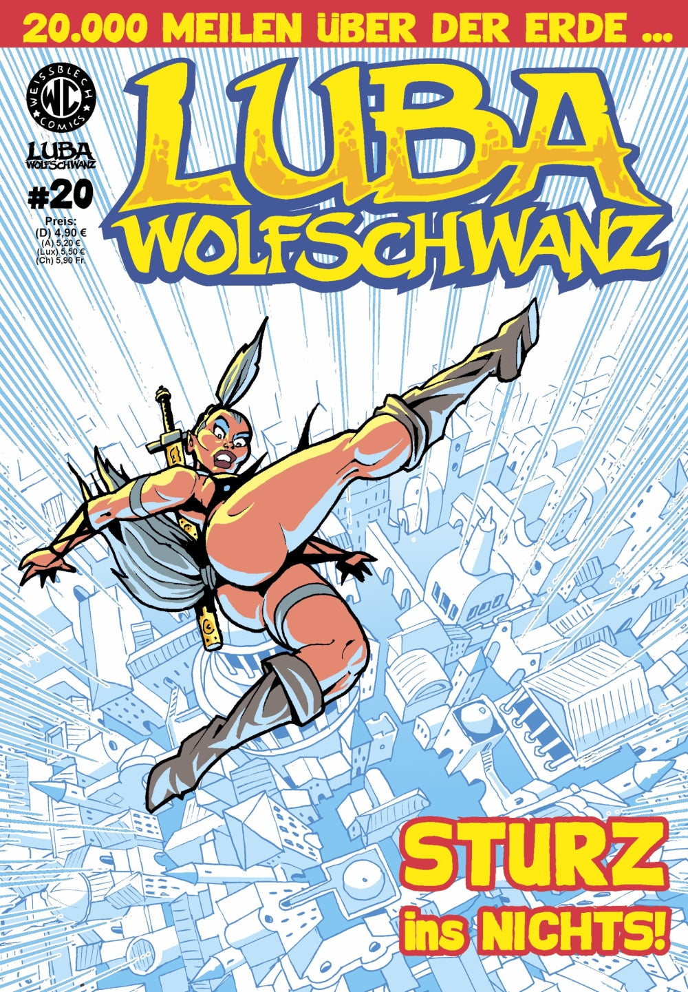 Cover Luba Wolfschwanz 20 – Sturz ins Nichts! – Weissblech