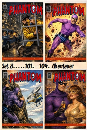 Phantom 101.-104. Abenteuer (ECR Verlag) – 4 Hefte im Set – Cover