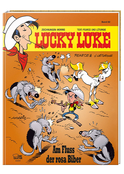 Cover Lucky Luke Nr. 82: Am Fluss der rosa Biber - gebundene Ausgabe – Egmont Ehapa