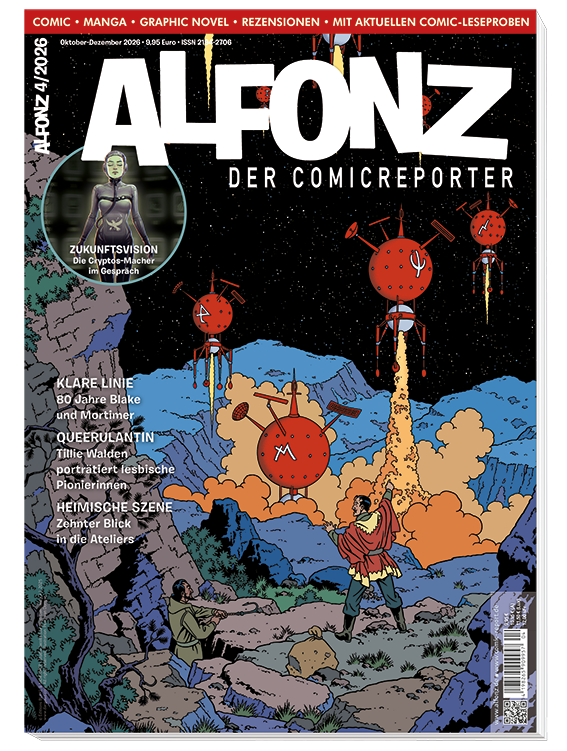 Alfonz – Der Comicreporter 58 (04/2026) – Cover von Edition Alfons | Jürgens Comic Shop