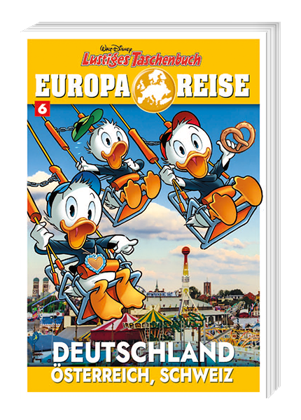 Cover Lustiges Taschenbuch Europareise Nr. 06 - Deutschland, Österreich, Schweiz – Egmont Ehapa